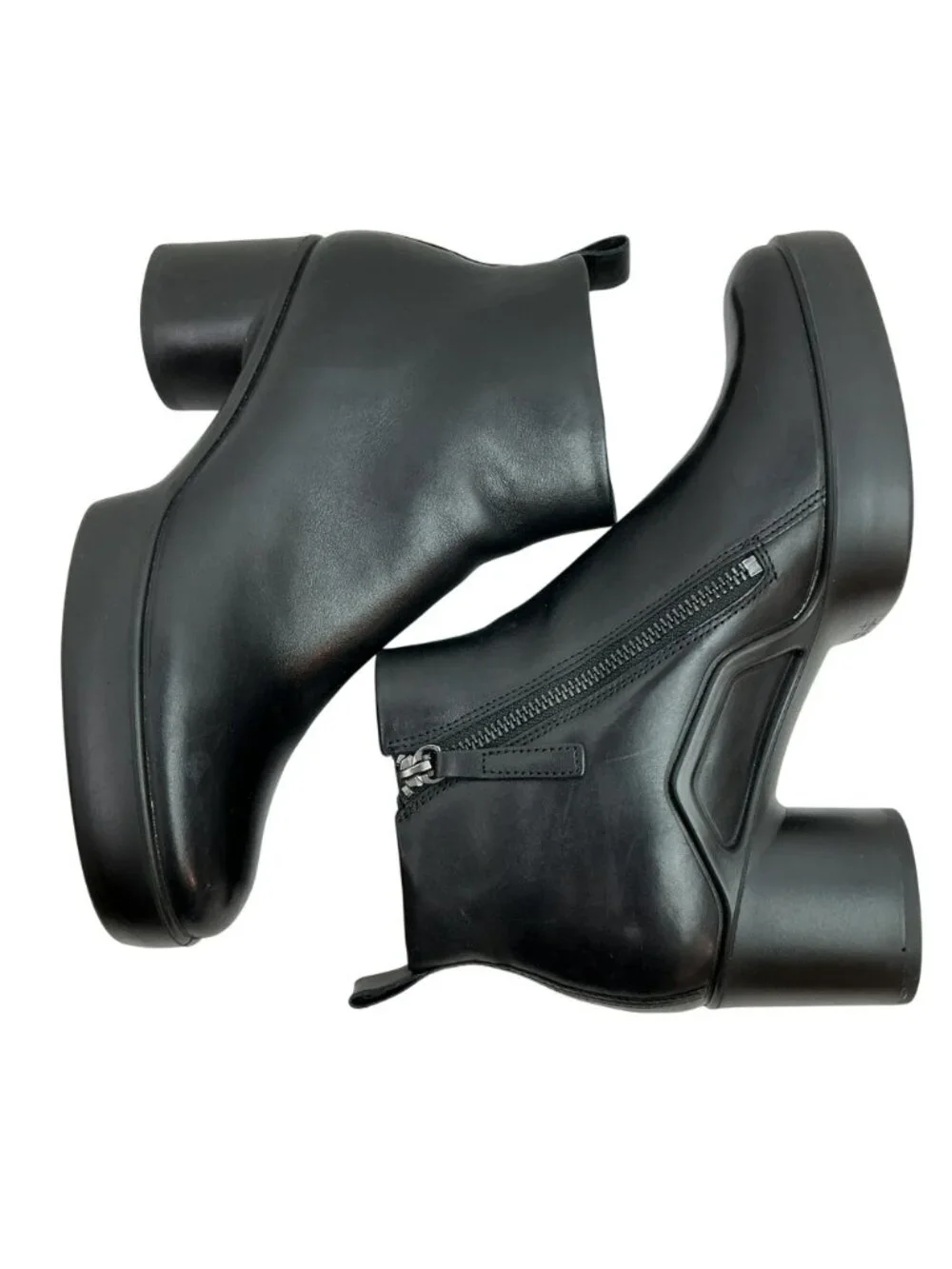 Ecco Shape Sculpted Motion 35 Leather Zip Ankle Boots Womens 9-9.5 Black NEW